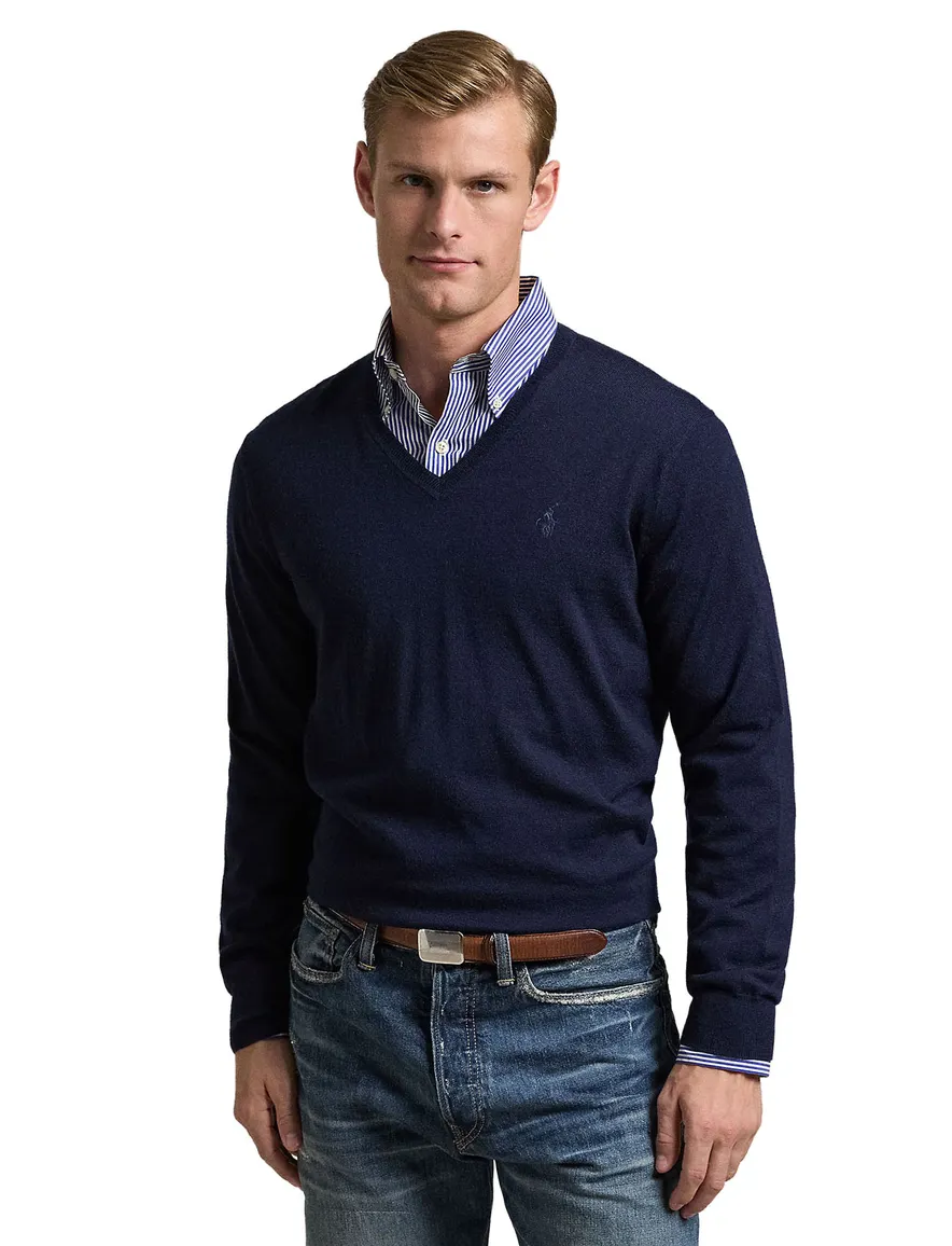 Polo Ralph Lauren trui donkerblauw v-hals