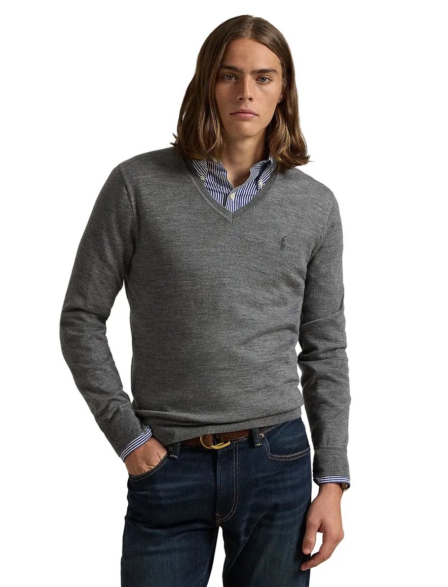 Polo Ralph Lauren trui grijs v-hals