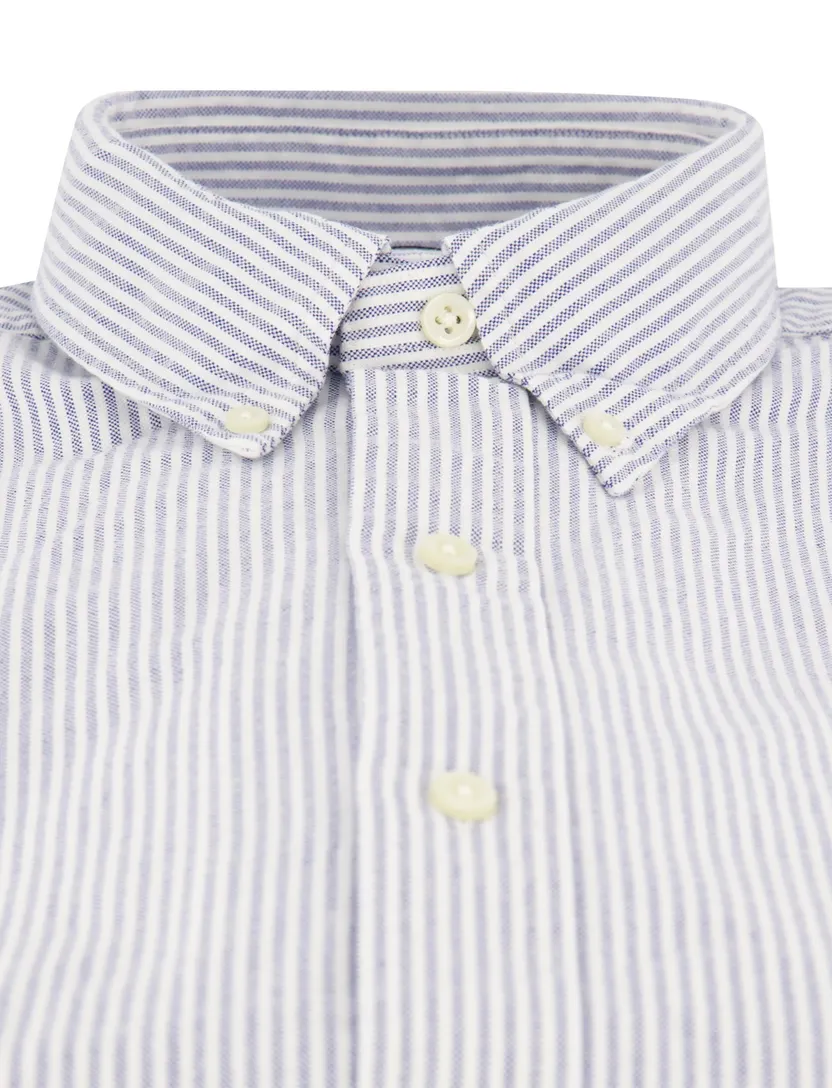 Overhemd Polo Ralph Lauren Custom Fit donkerblauw katoen