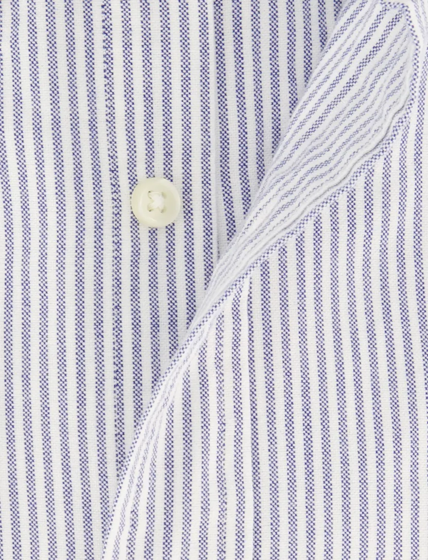 Overhemd Polo Ralph Lauren Custom Fit donkerblauw katoen