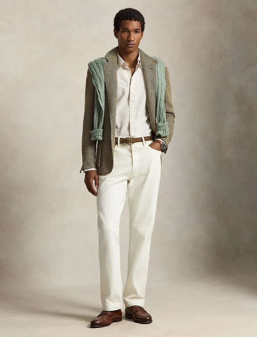 Polo Ralph Lauren Polo Ralph Lauren Custom Fit Overhemd Beige Ges