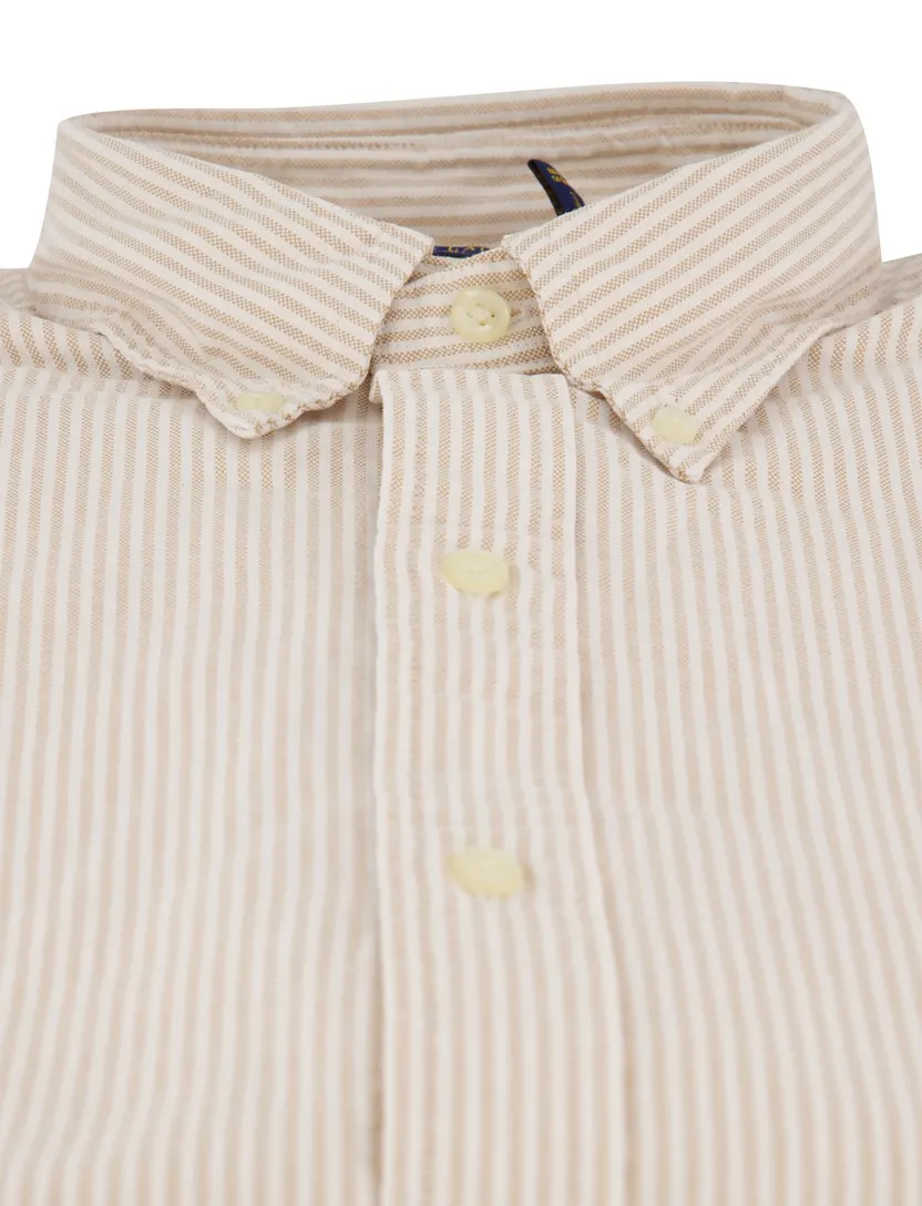 Overhemd Polo Ralph Lauren Custom Fit beige gestreept
