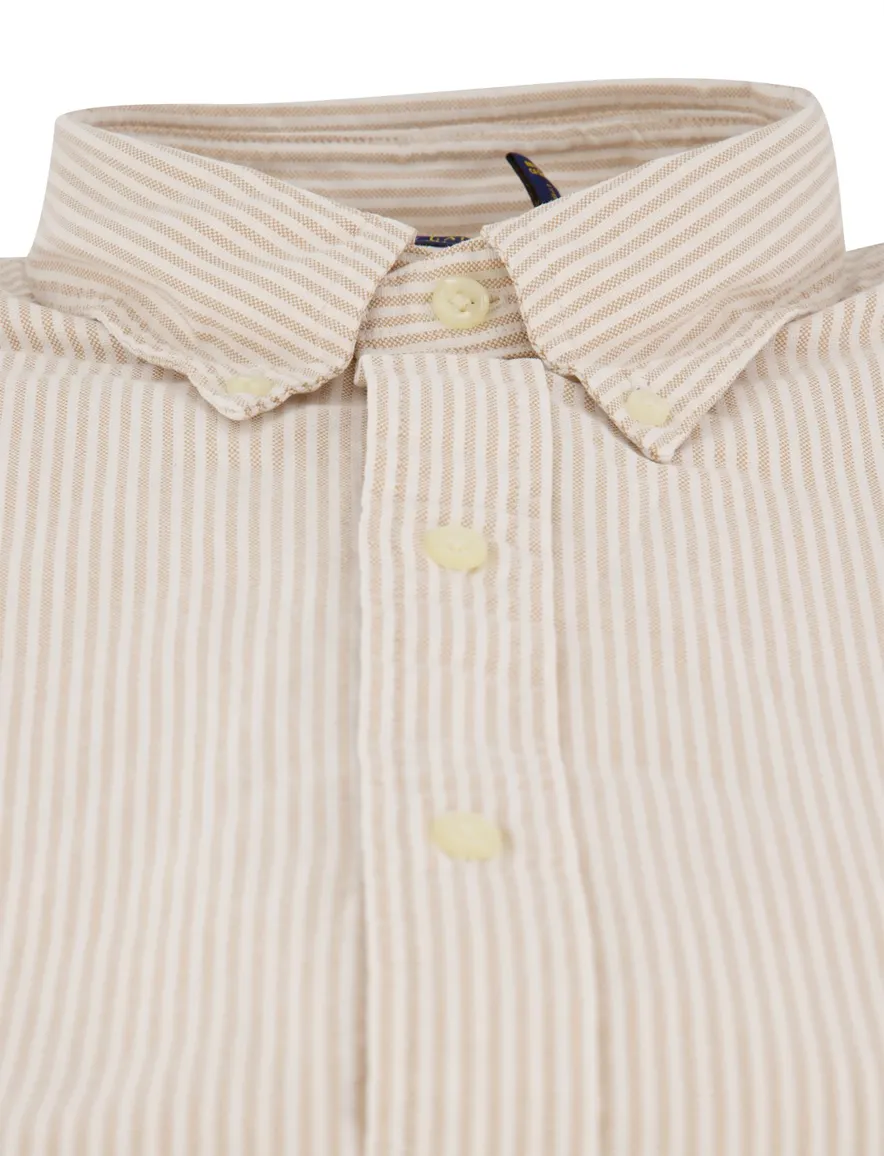 Polo Ralph Lauren Polo Ralph Lauren Custom Fit Overhemd Beige Ges
