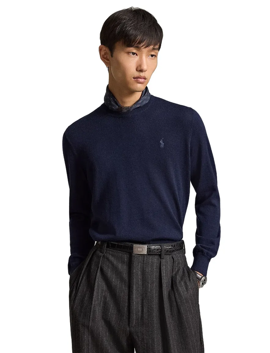 Polo Ralph Lauren Classic Fit trui donkerblauw gebreid