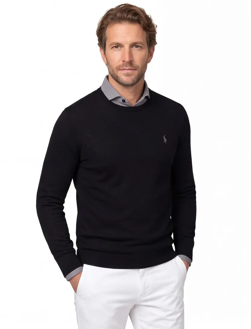 Trui Polo Ralph Lauren Classic Fit zwart gebreid