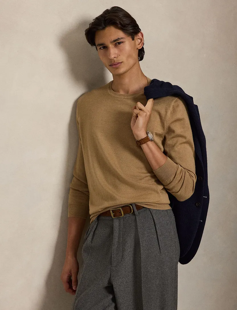 Trui Polo Ralph Lauren bruin ronde hals