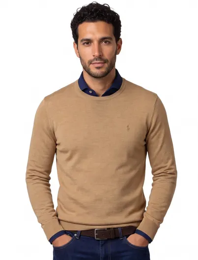Polo Ralph Lauren Polo Ralph Lauren trui bruin ronde hals gebreid