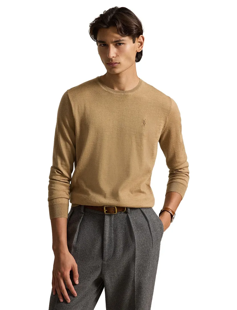 Trui Polo Ralph Lauren bruin ronde hals