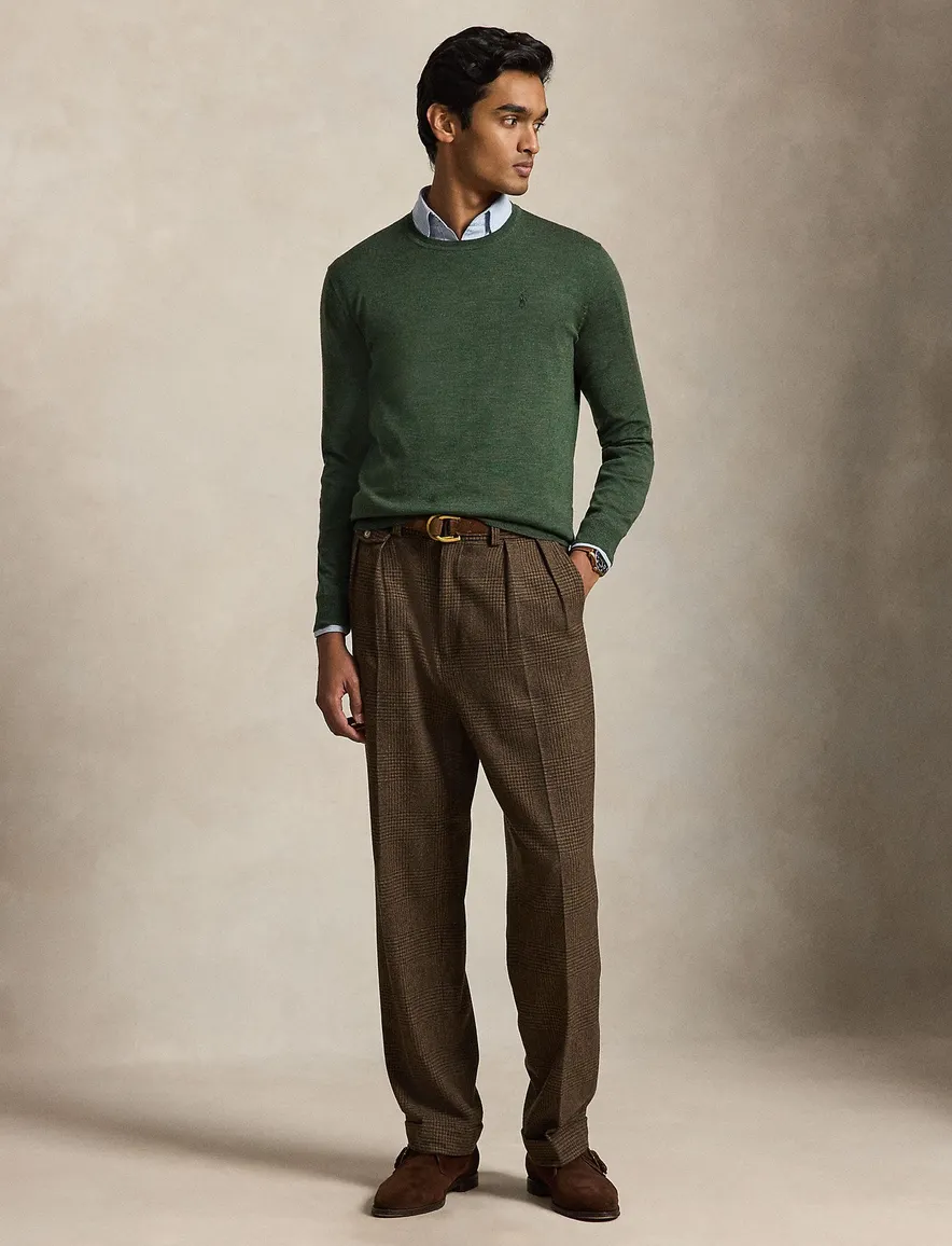 Polo Ralph Lauren trui ronde hals donkergroen gemeleerd