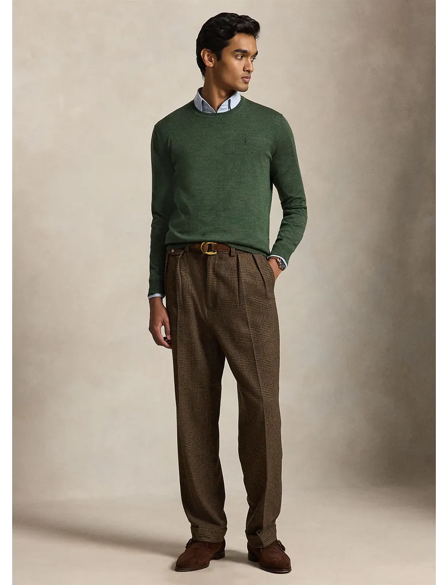 Polo Ralph Lauren trui ronde hals donkergroen gemeleerd