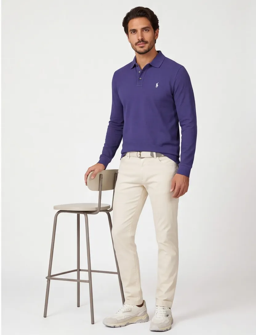 Poloshirts Polo Ralph Lauren Custom Slim Fit donkerblauw