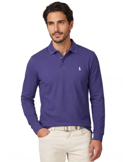 Polo Ralph Lauren Poloshirts Polo Ralph Lauren Custom Slim Fit donkerblauw