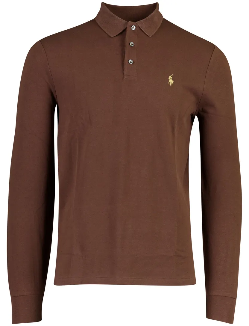 Poloshirt Polo Ralph Lauren Custom Slim Fit bruin