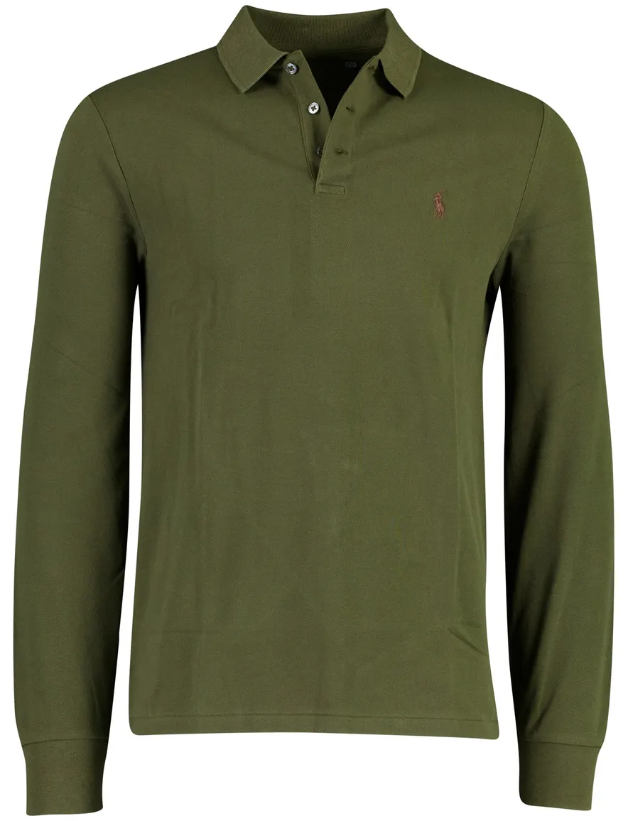 Polo Ralph Lauren Custom Slim Fit poloshirt olijfgroen
