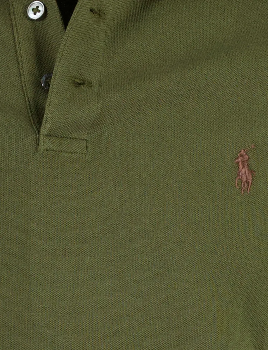 Polo Ralph Lauren Custom Slim Fit poloshirt olijfgroen