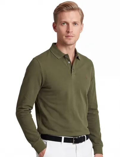 Polo Ralph Lauren Polo Ralph Lauren Custom Slim Fit poloshirt olijfgroen