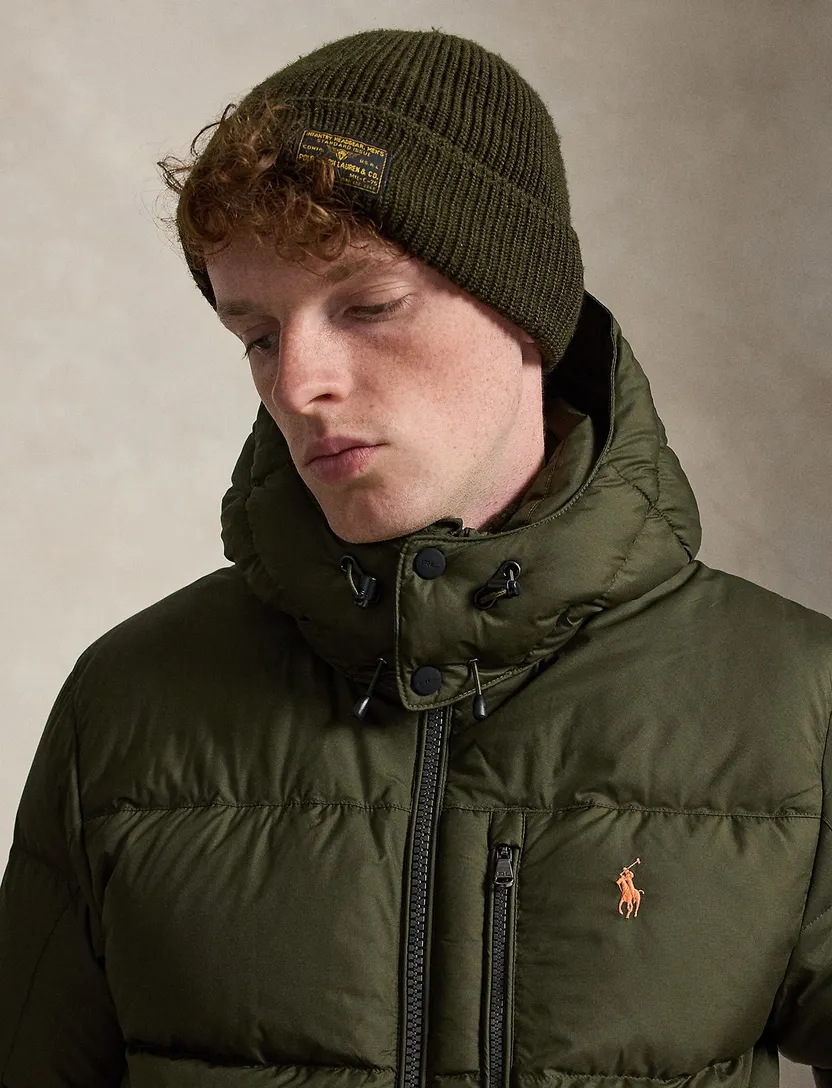 Pufferjassen Polo Ralph Lauren olijfgroen afneembare capuchon