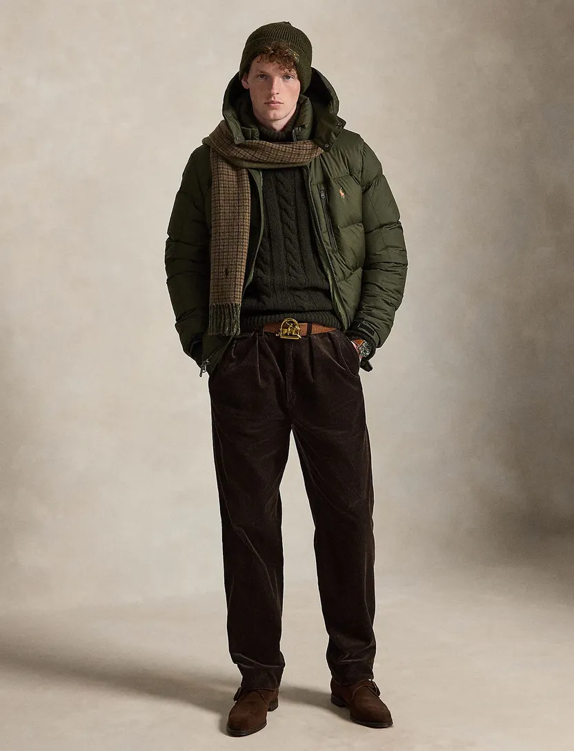 Pufferjassen Polo Ralph Lauren olijfgroen afneembare capuchon