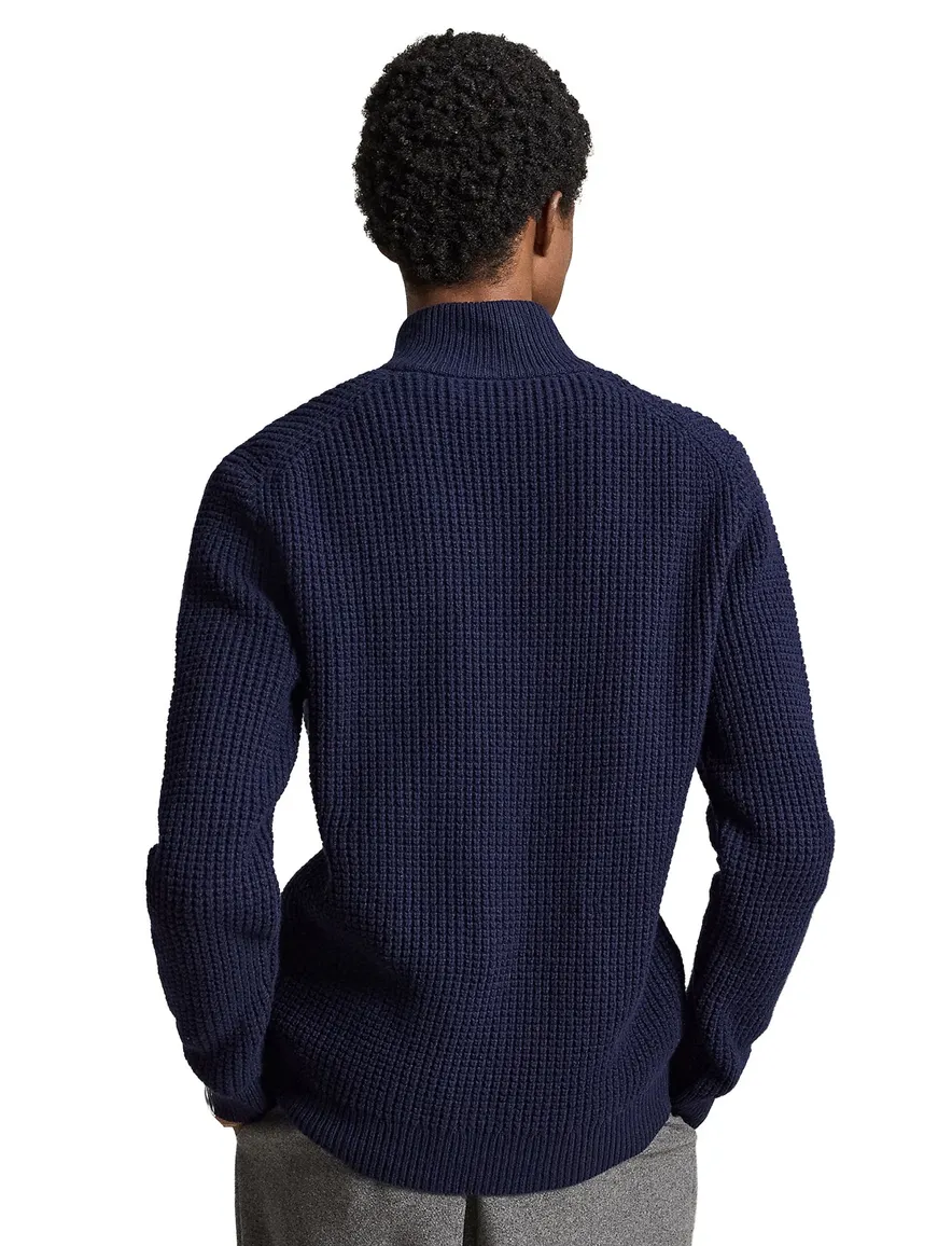 Polo Ralph Lauren half zip donkerblauw gebreid