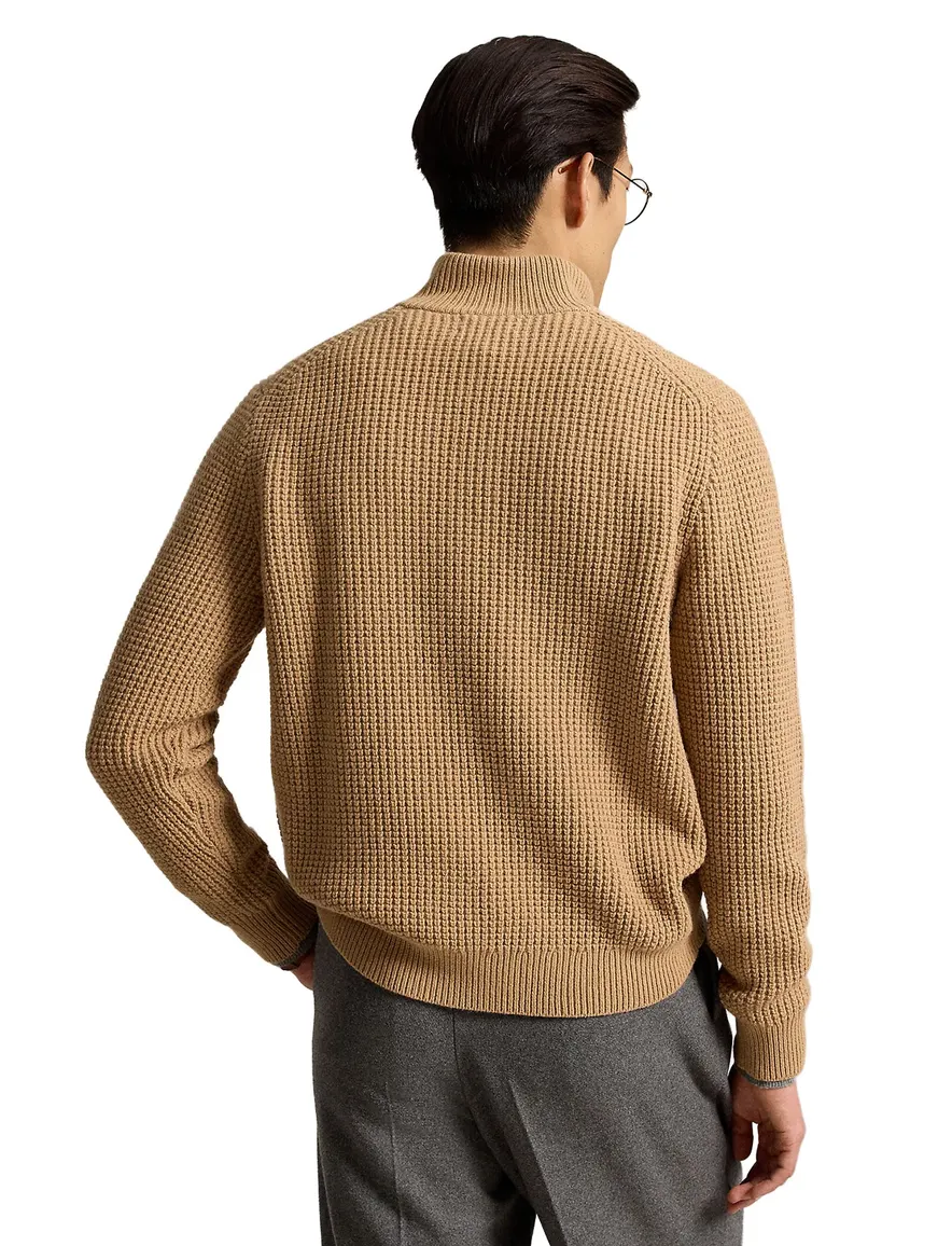 Polo Ralph Lauren half zip camel grof gebreid