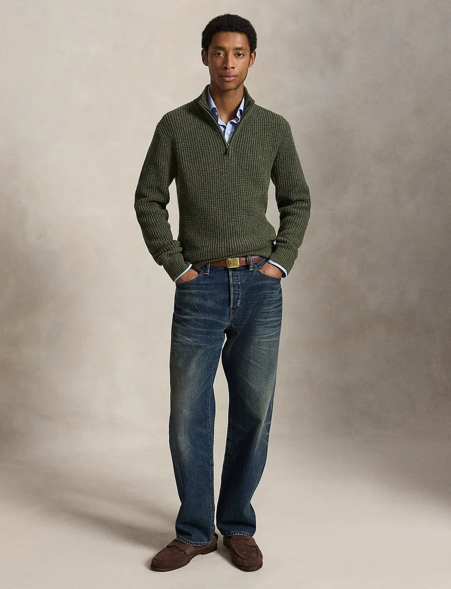 Polo Ralph Lauren half zip trui donkergroen