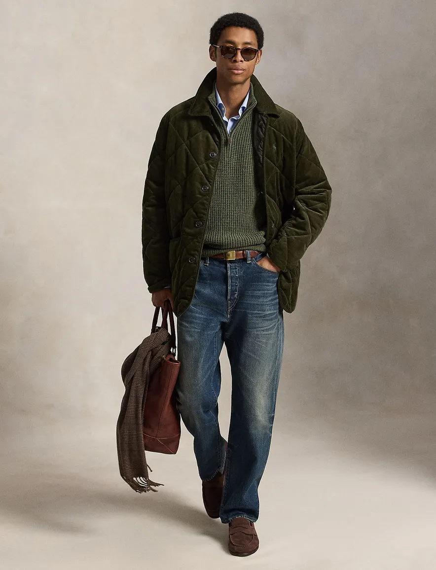 Polo Ralph Lauren half zip grof gebreid groen