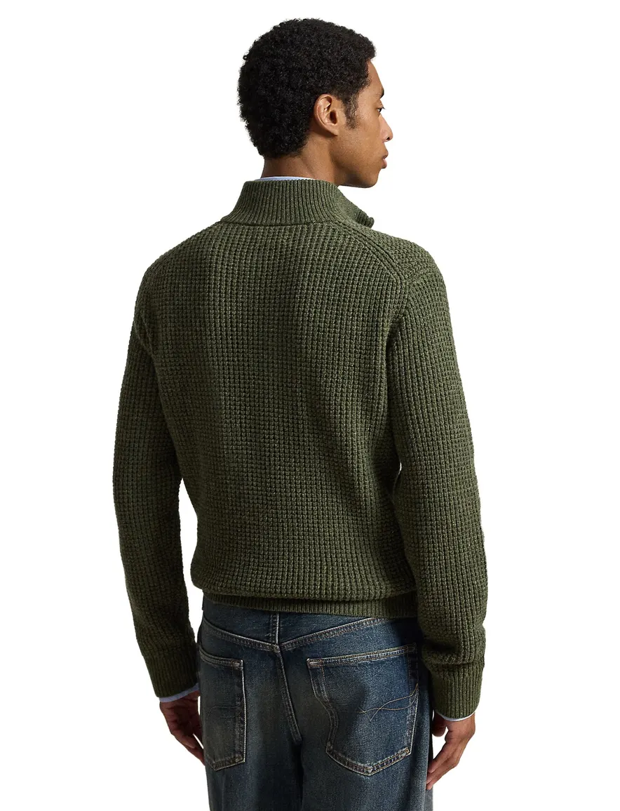 Polo Ralph Lauren half zip grof gebreid groen