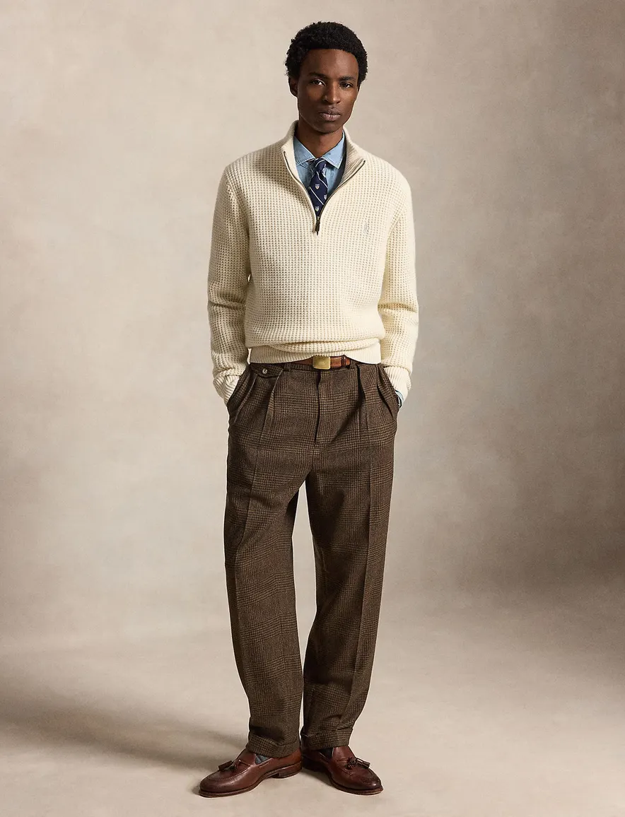 Polo Ralph Lauren half zip ecru grof gebreid