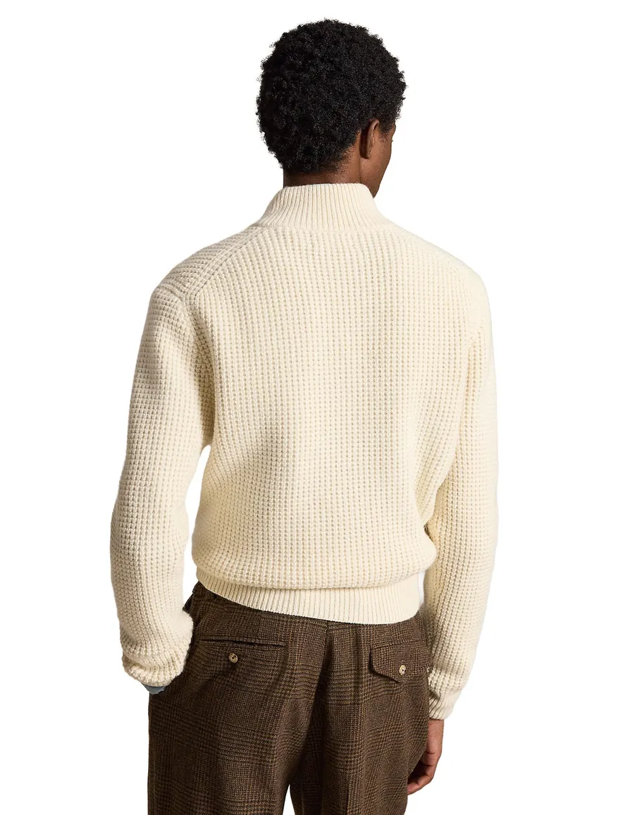 Polo Ralph Lauren half zip ecru grof gebreid