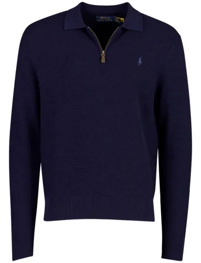 Polo Ralph Lauren Polo Ralph Lauren trui donkerblauw merinowol half zip