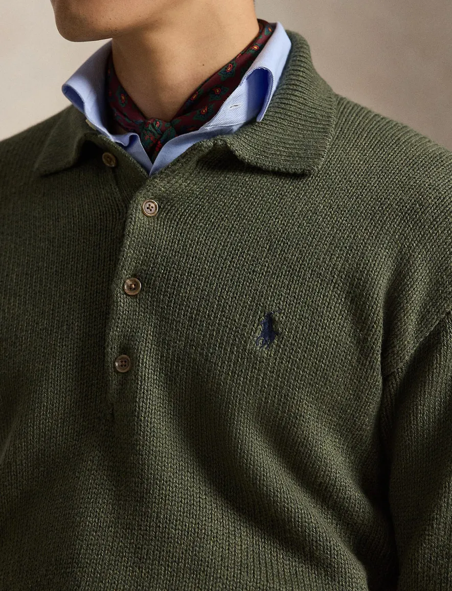 Polo Ralph Lauren Relaxed Fit trui met polokraag donkergroen