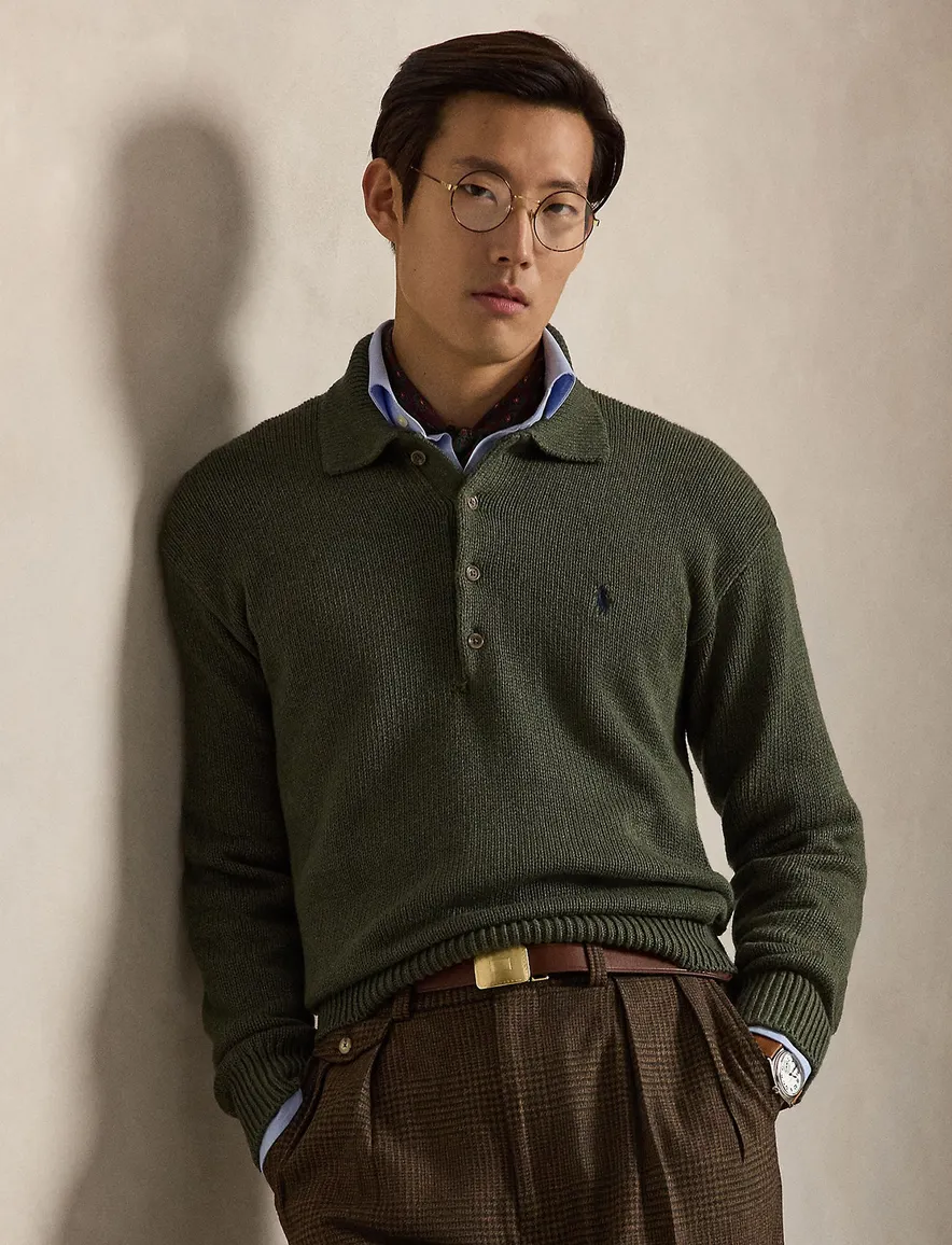Polo Ralph Lauren Relaxed Fit trui met polokraag donkergroen