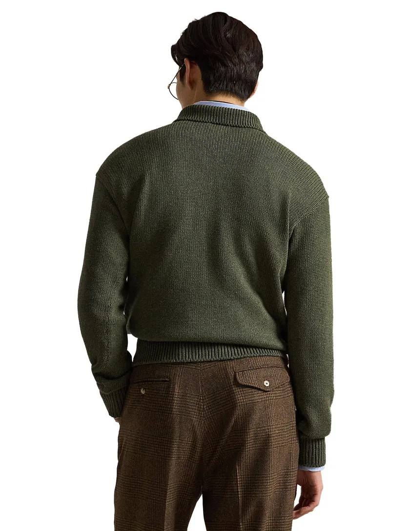 Trui Polo Ralph Lauren Relaxed Fit donkergroen polokraag