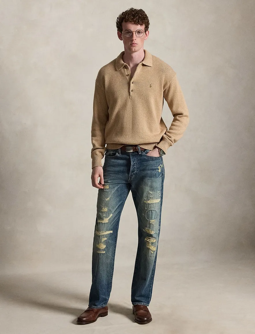 Polo Ralph Lauren Relaxed Fit trui met polokraag beige