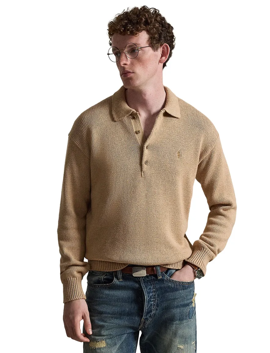Polo Ralph Lauren Relaxed Fit trui met polokraag beige