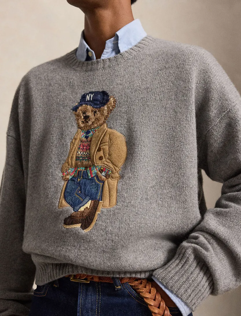 Trui Polo Ralph Lauren Relaxed Fit grijs ronde hals