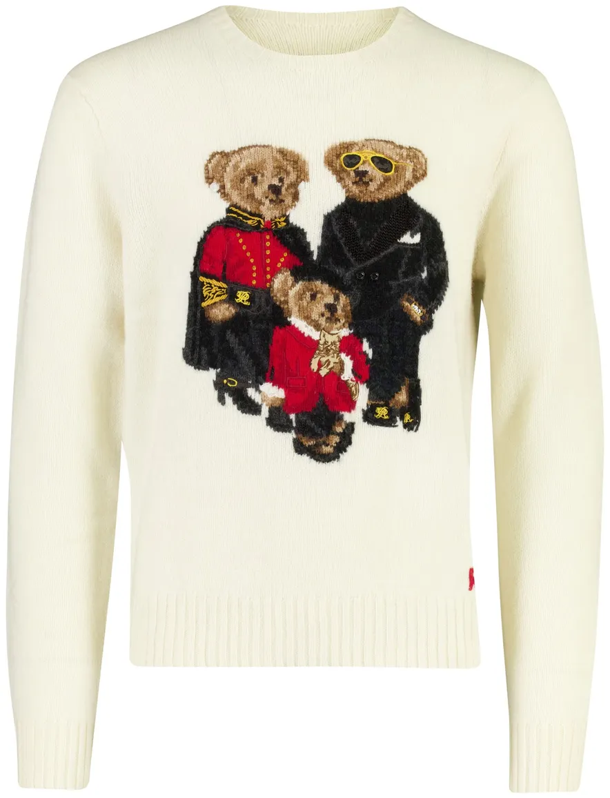 Polo Ralph Lauren Bear trui creme met Beer opdruk