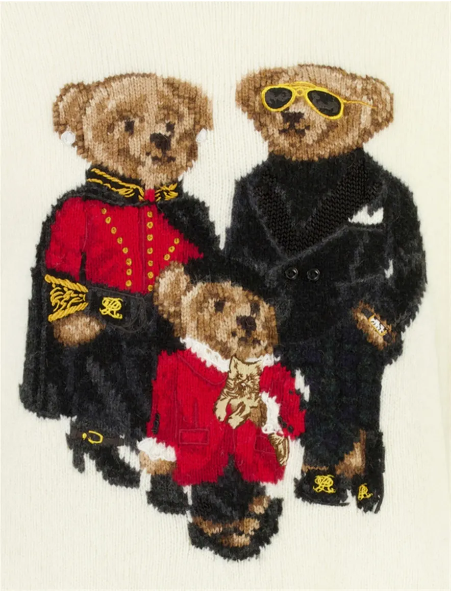 Polo Ralph Lauren Bear trui creme met Beer opdruk