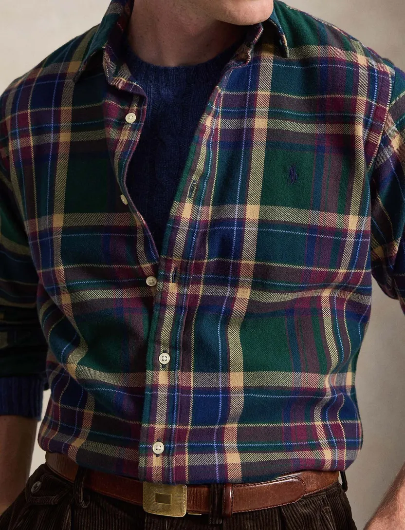 Overhemden Polo Ralph Lauren Custom Fit bordeaux