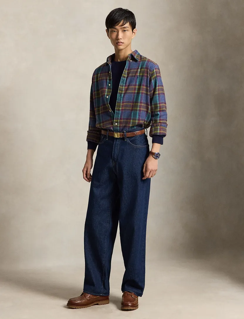 Polo Ralph Lauren Overhemd Aubergine Custom Fit