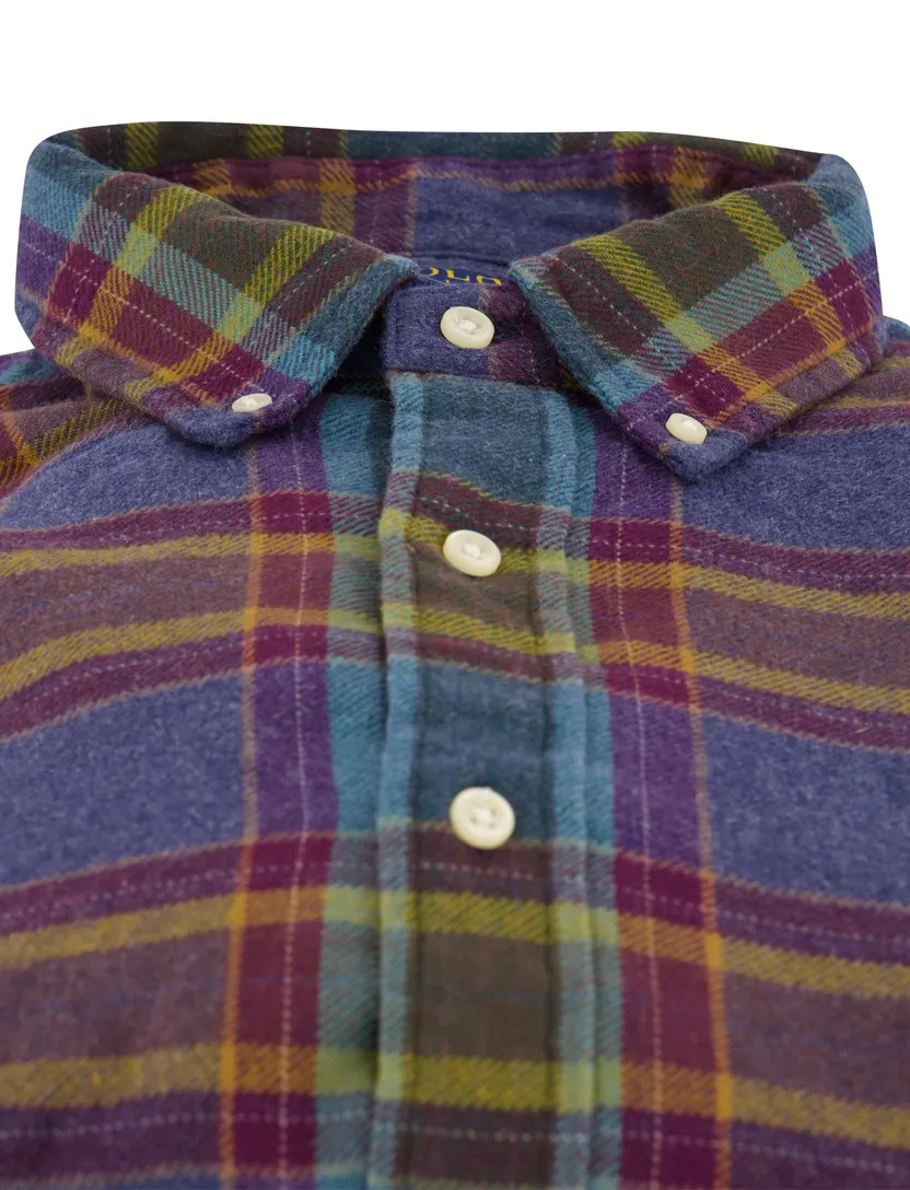 Polo Ralph Lauren Overhemd Aubergine Custom Fit