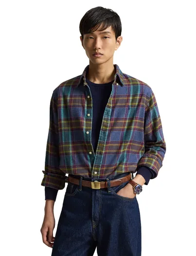 Polo Ralph Lauren Polo Ralph Lauren Custom Fit flanel overhemd aubergine geruit