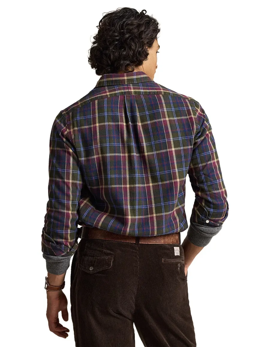 Polo Ralph Lauren flanel overhemd olijfgroen geruit