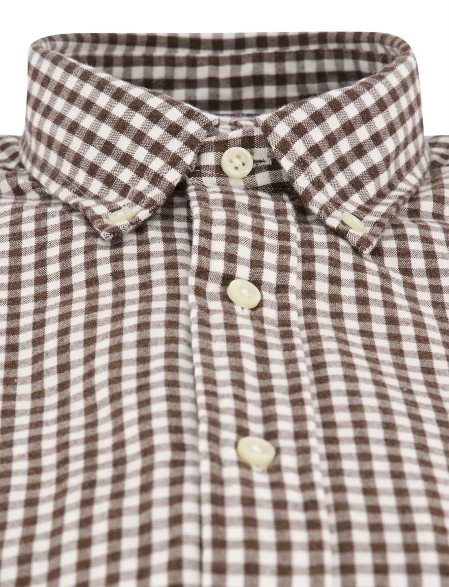 Polo Ralph Lauren Custom Fit overhemd bruin geruit