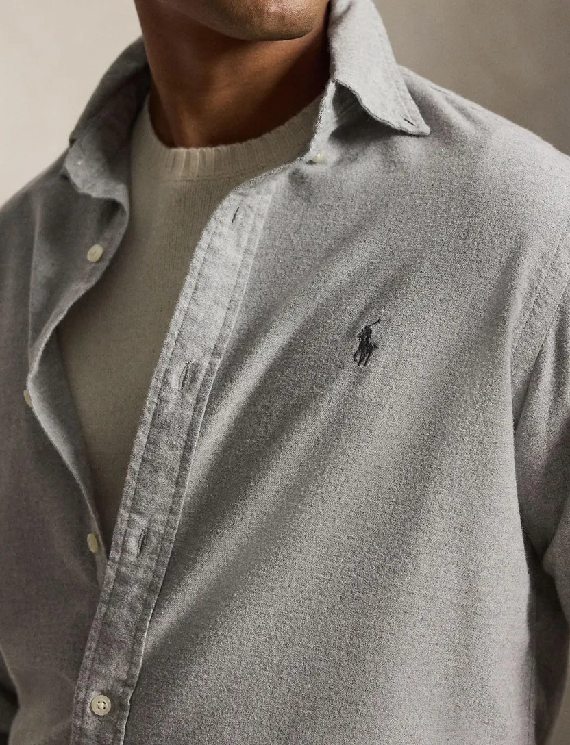 Overhemden Polo Ralph Lauren grijs Custom Fit