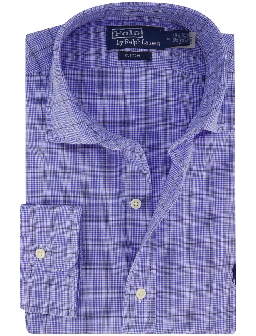 Polo Ralph Lauren Custom Fit overhemd blauw geruit