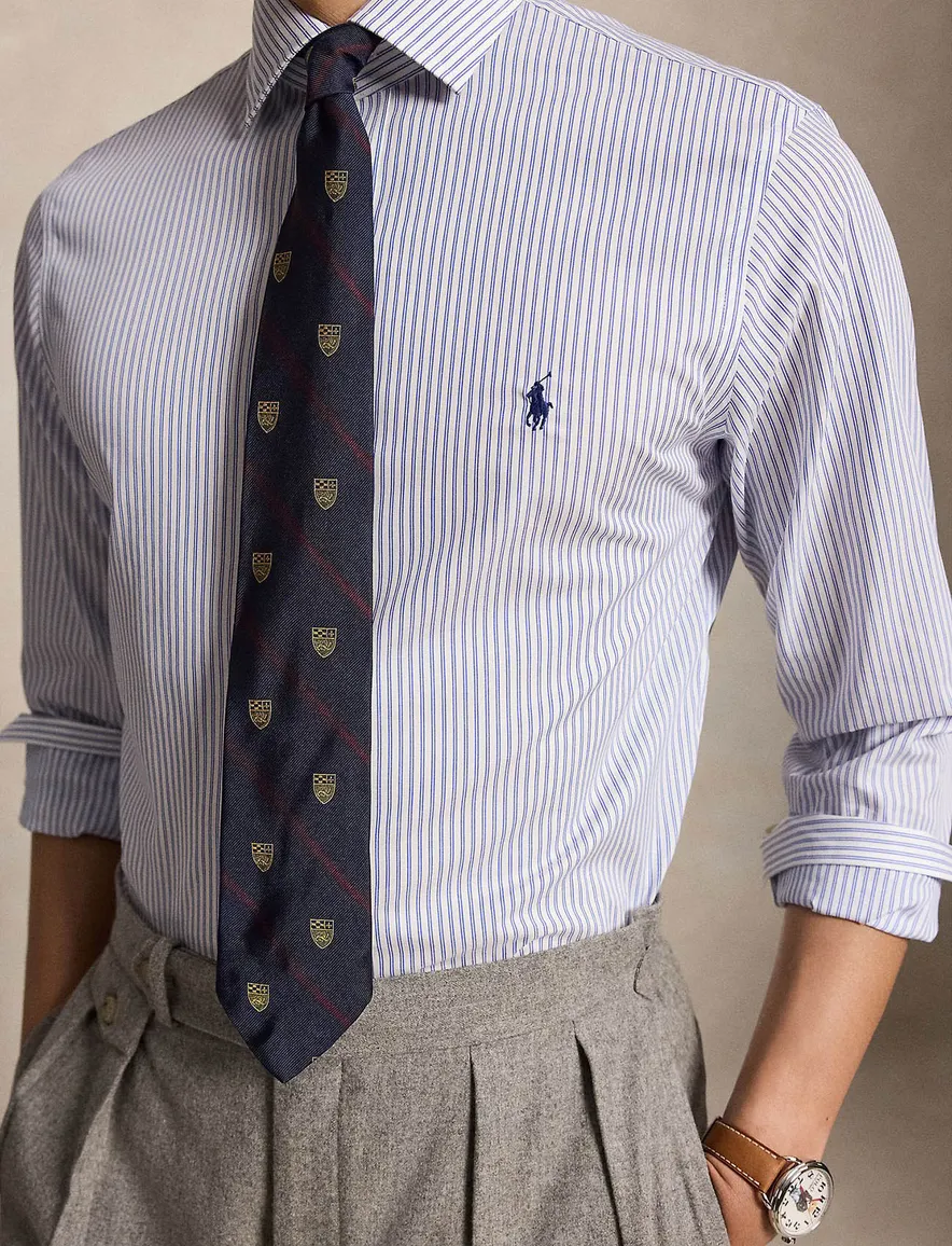 Polo Ralph Lauren Custom Fit overhemd lichtblauw gestreept