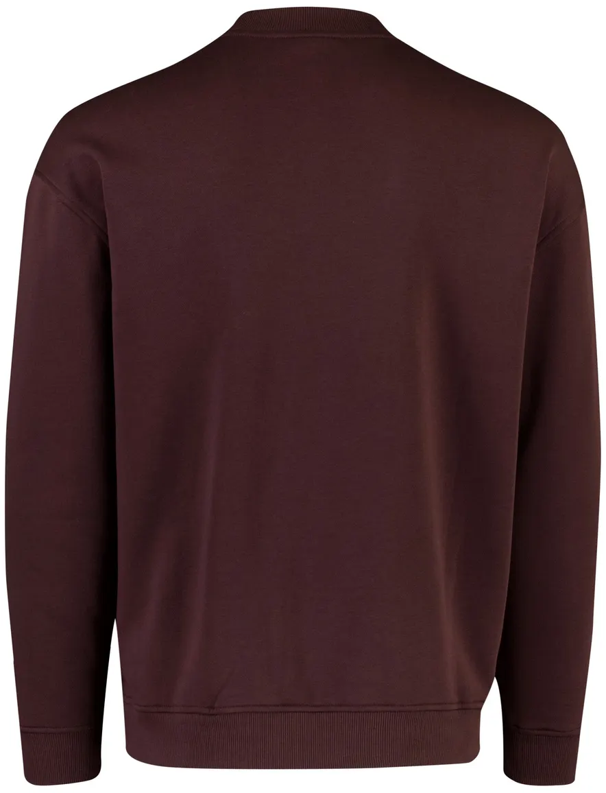 Genti trui ronde hals aubergine met opdruk