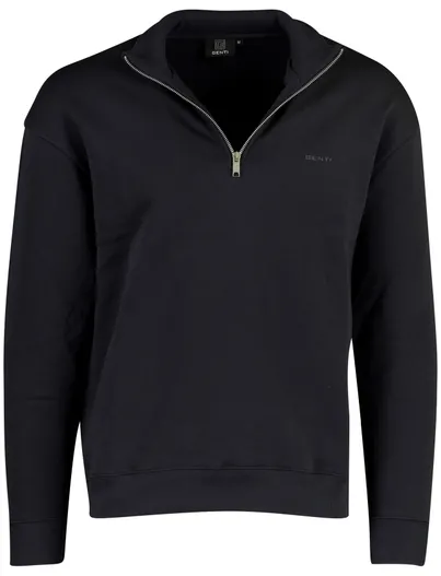 Genti Genti trui donkerblauw half zip turtleneck