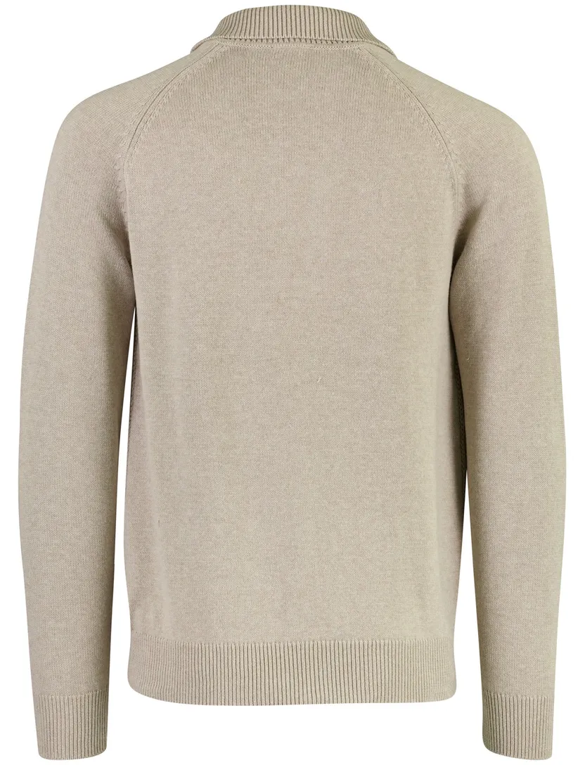 Poloshirt Genti beige gebreid met boord